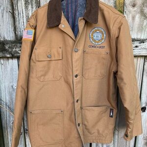 Vintage 1990s Canvas Utility Coat for Cement and Concrete Workers. Size L